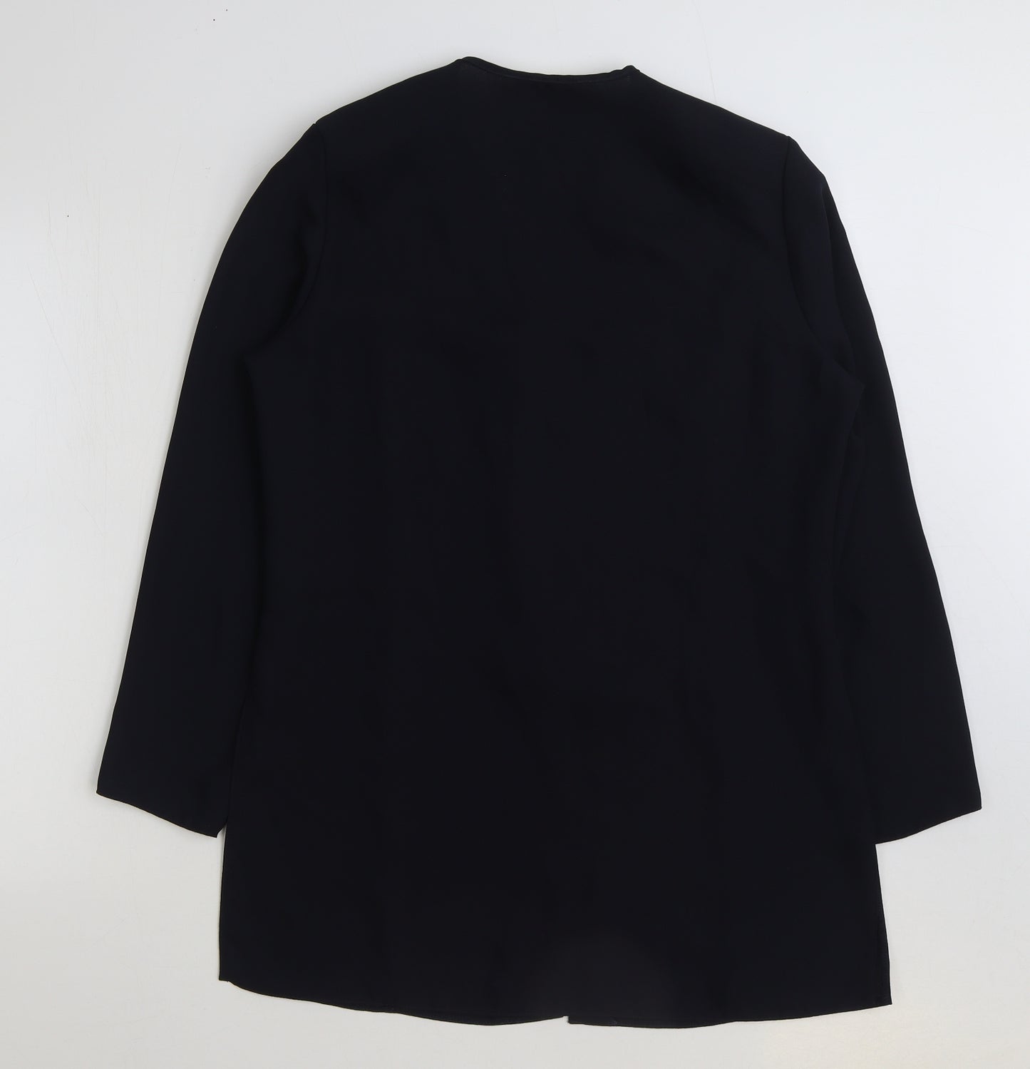 BHS Womens Blue Polyester Basic Blouse Size 14 V-Neck