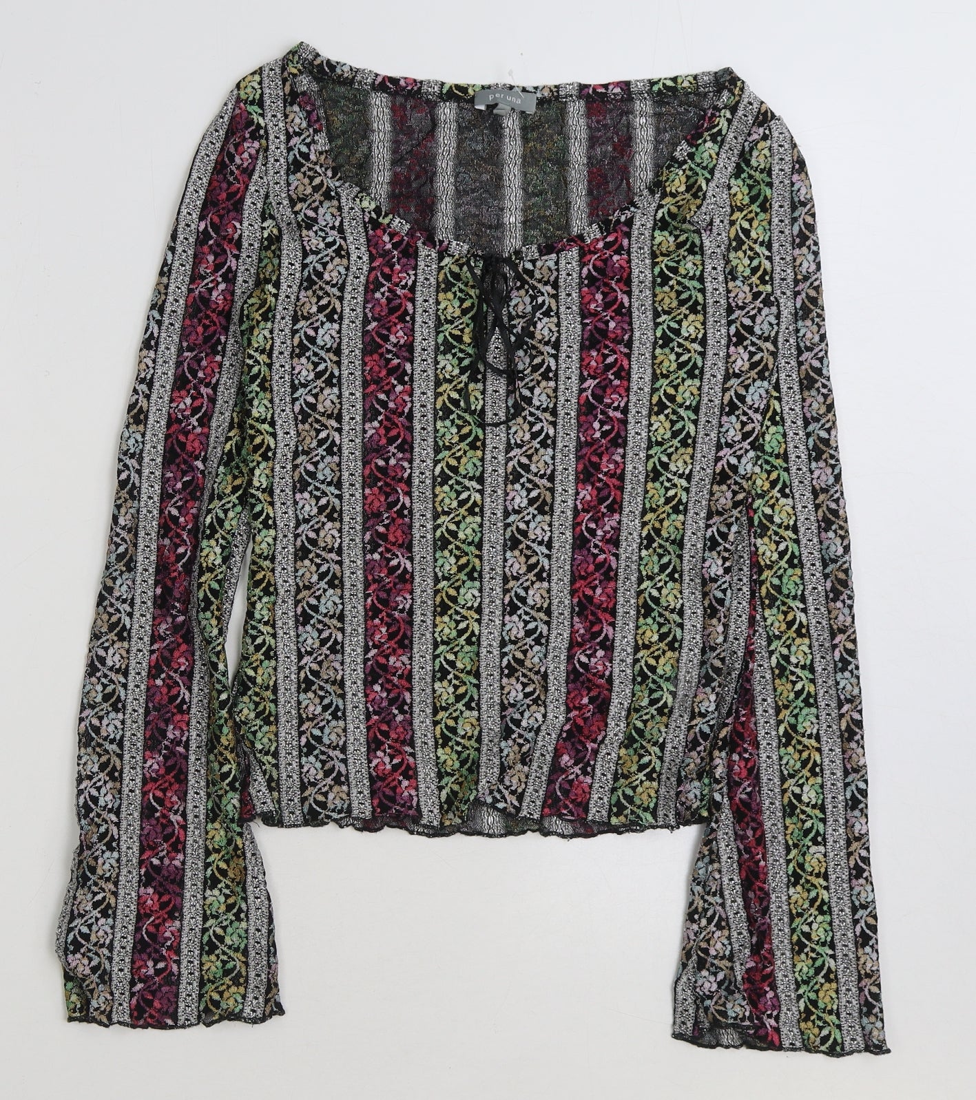 Marks and Spencer Womens Multicoloured Floral Polyester Basic Blouse Size 10 Round Neck