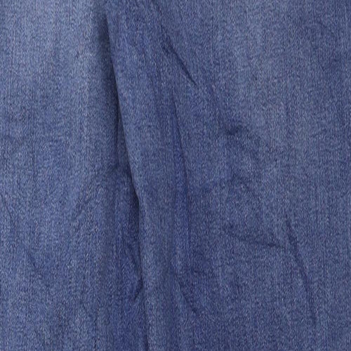 Marks and Spencer Womens Blue Cotton Straight Jeans Size 12 L29 in Regular Button