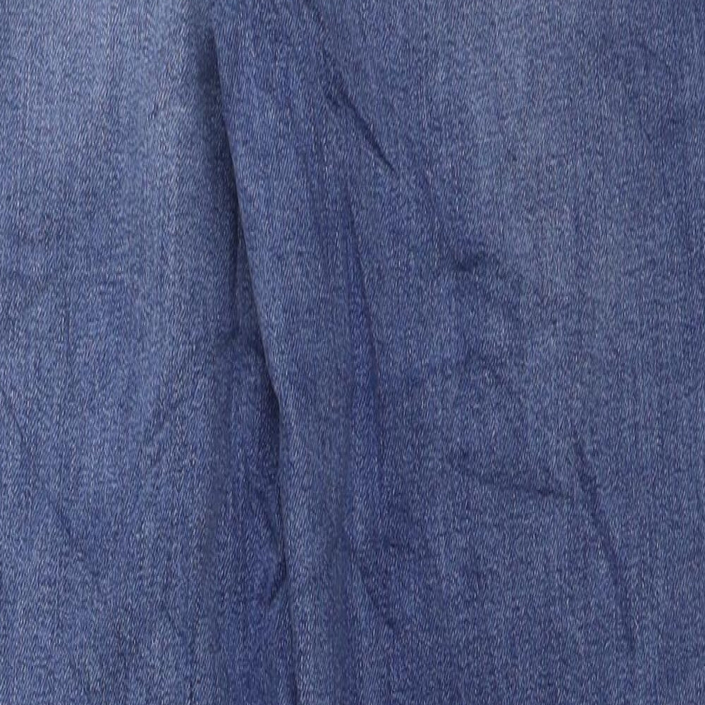 Marks and Spencer Womens Blue Cotton Straight Jeans Size 12 L29 in Regular Button