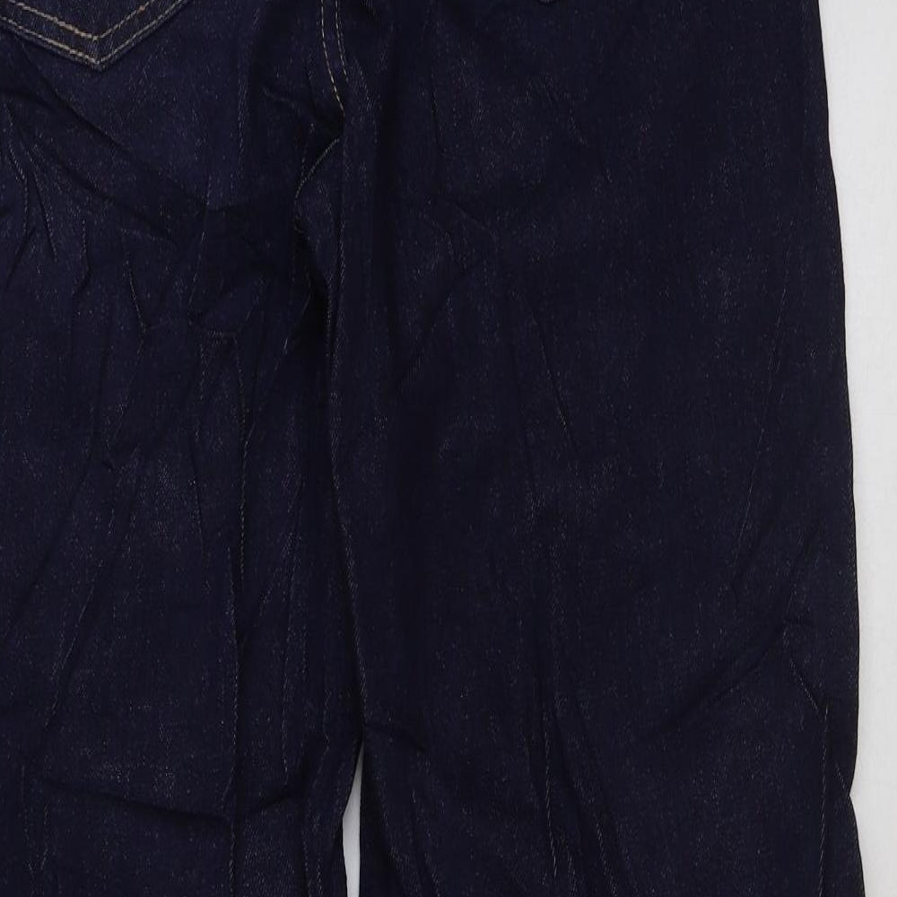 Marks and Spencer Womens Blue Elastane Wide-Leg Jeans Size 10 L30 in Regular Button
