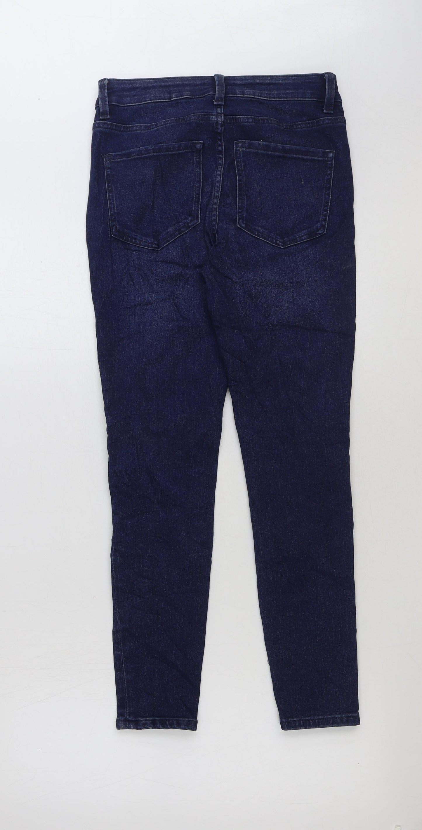 Marks and Spencer Womens Blue Cotton Skinny Jeans Size 8 L27 in Regular Button