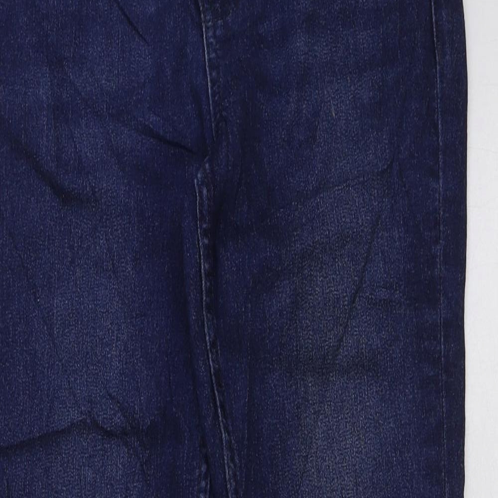 Marks and Spencer Womens Blue Cotton Skinny Jeans Size 8 L27 in Regular Button