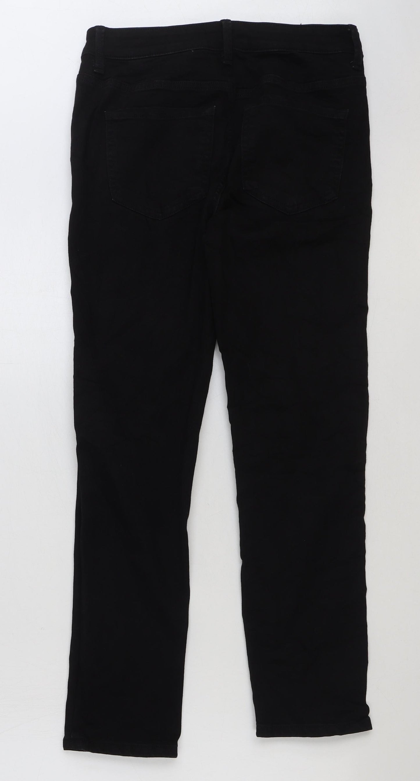 Marks and Spencer Womens Black Cotton Skinny Jeans Size 10 L27 in Regular Button