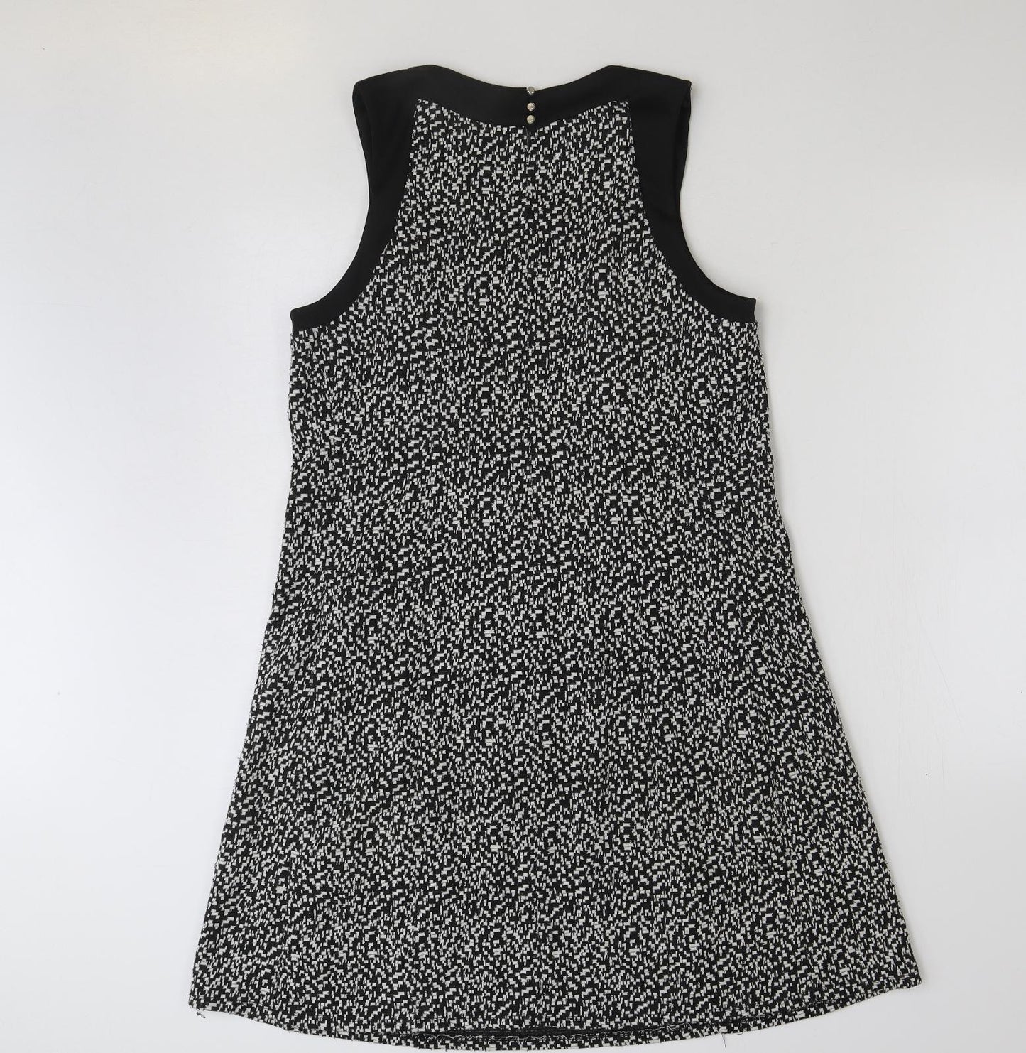 Wallis Womens Multicoloured Geometric Polyester A-Line Size 14 High Neck Button