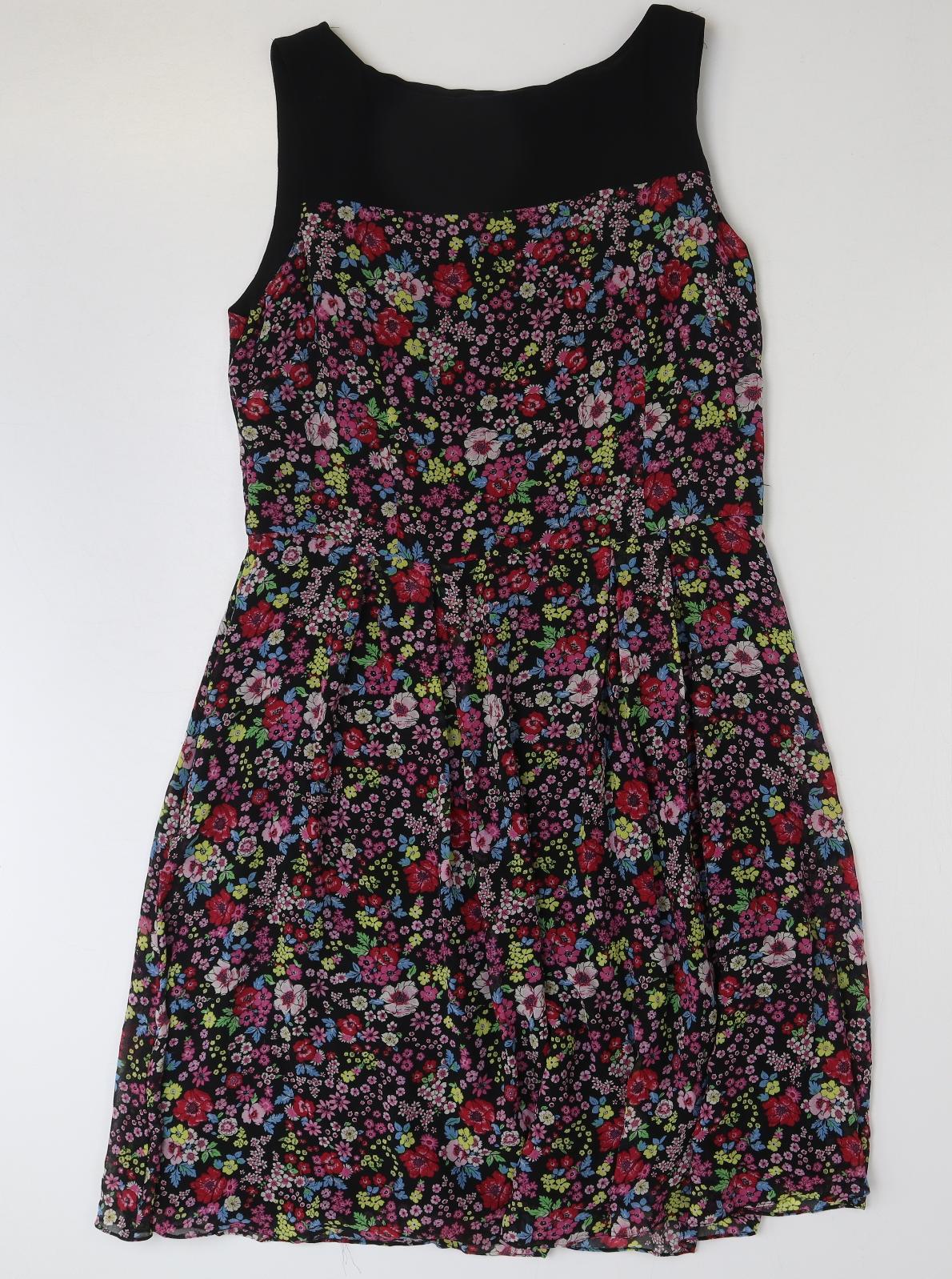 Laura Ashley Womens Multicoloured Floral Polyester A-Line Size 16 Round Neck Pullover