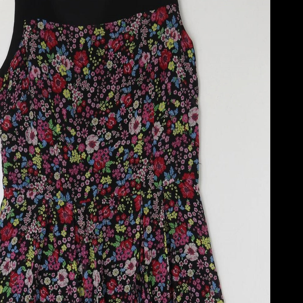 Laura Ashley Womens Multicoloured Floral Polyester A-Line Size 16 Round Neck Pullover