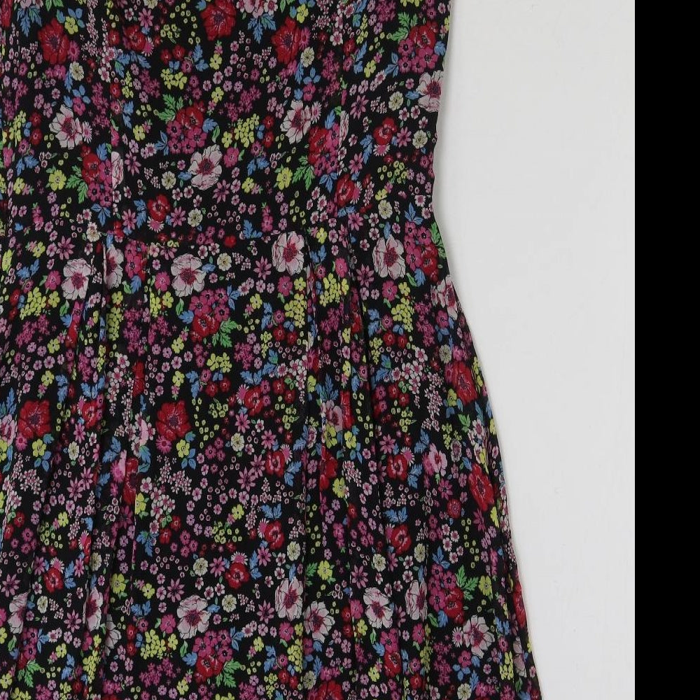 Laura Ashley Womens Multicoloured Floral Polyester A-Line Size 16 Round Neck Pullover
