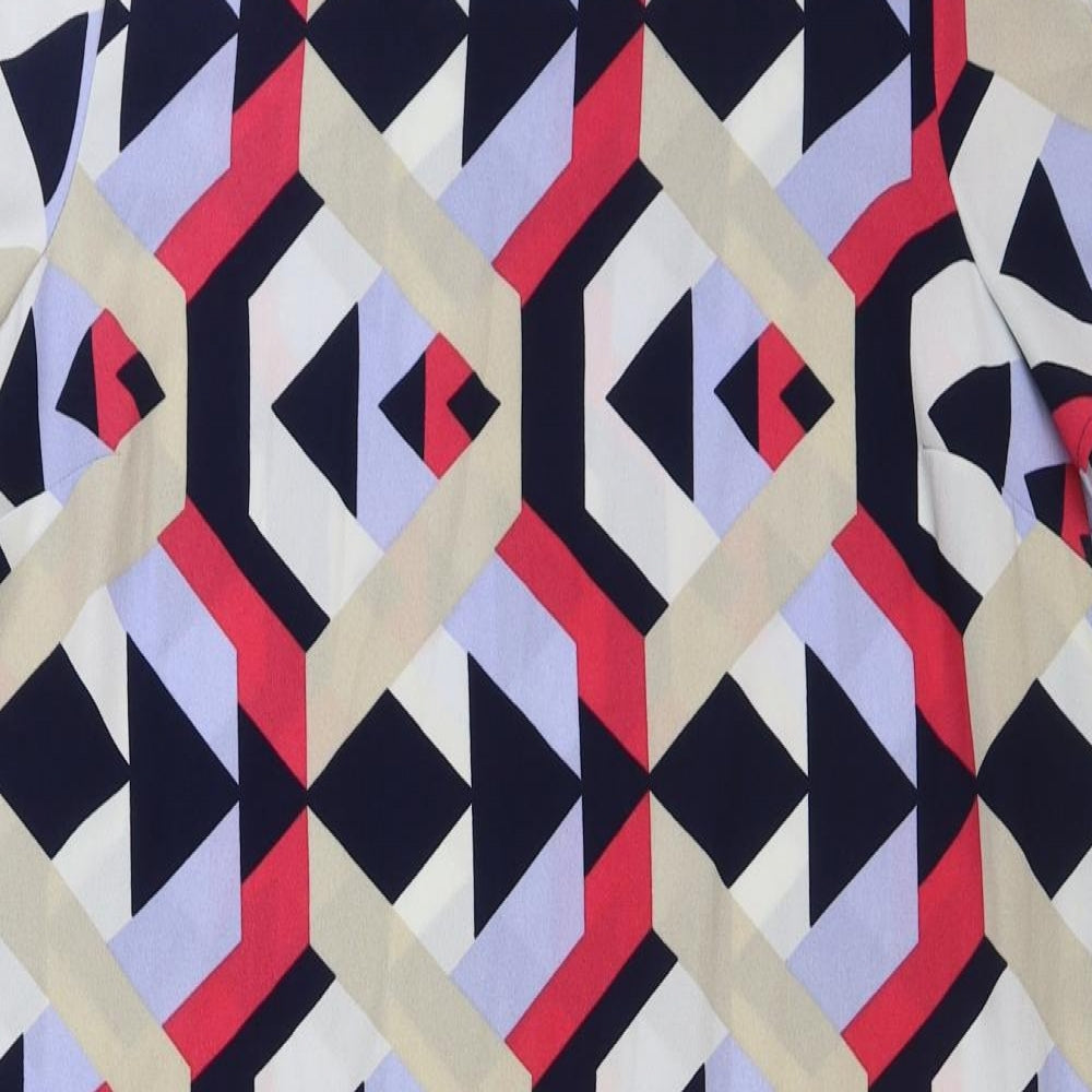 Marks and Spencer Womens Multicoloured Geometric Polyester A-Line Size 16 Round Neck Pullover