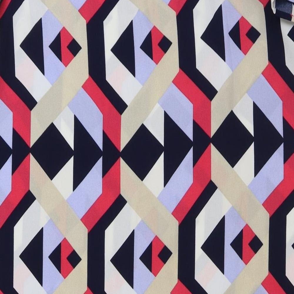 Marks and Spencer Womens Multicoloured Geometric Polyester A-Line Size 16 Round Neck Pullover