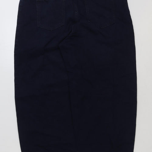 Marks and Spencer Womens Blue Cotton Wide-Leg Jeans Size 16 L28 in Regular Button - Balloon leg