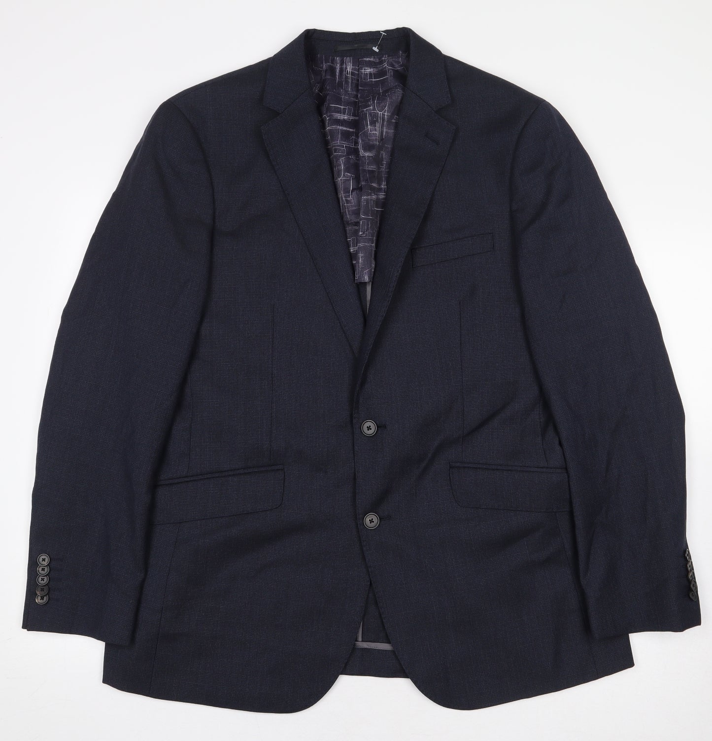 T.M.Lewin Mens Blue Wool Jacket Suit Jacket Size 44