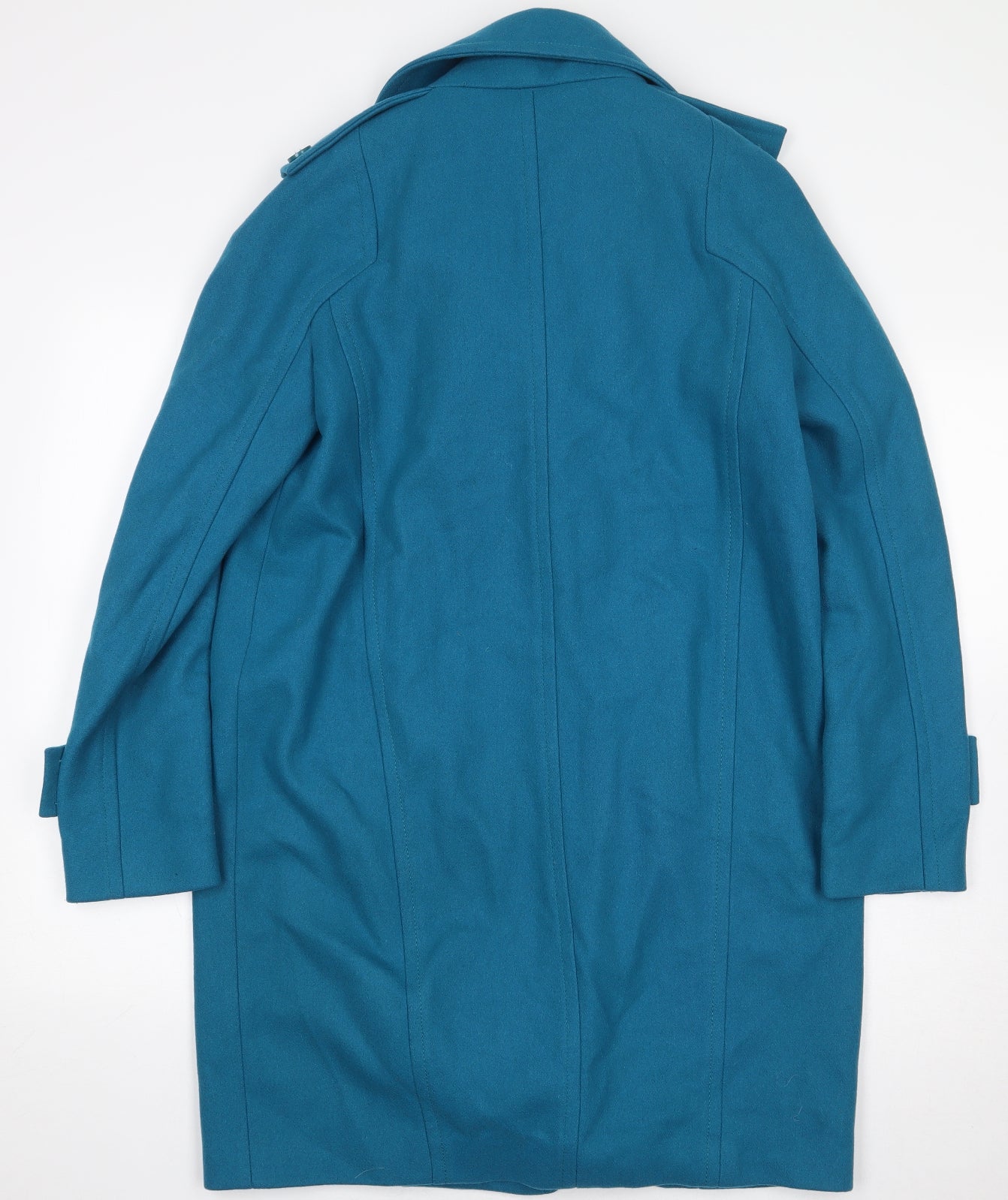 Reiss Womens Blue Pea Coat Coat Size XS Button