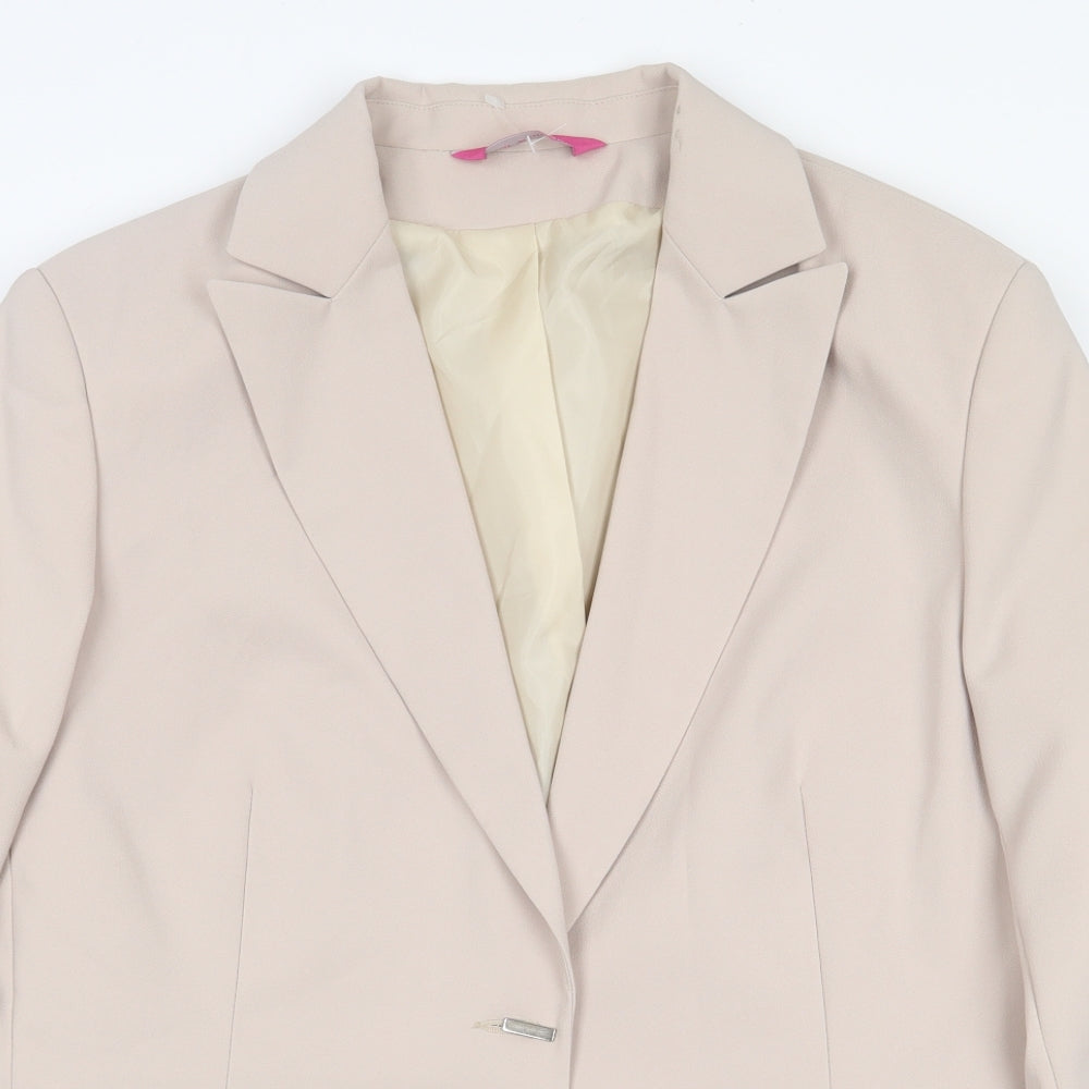 For Women Womens Beige Jacket Blazer Size 16 Button