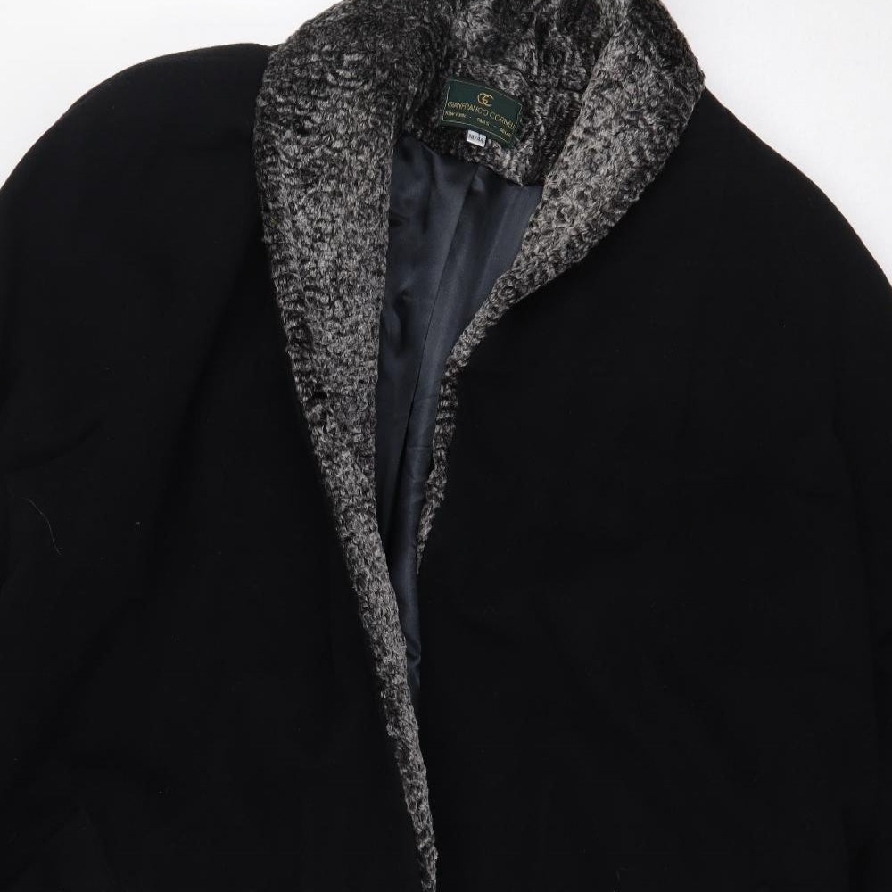 Gianfranco Corneli Womens Black Trench Coat Coat Size 18