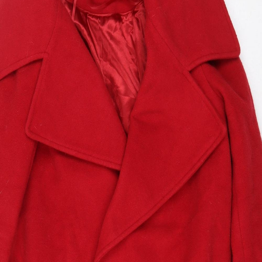 Definitions Womens Red Trench Coat Coat Size 8