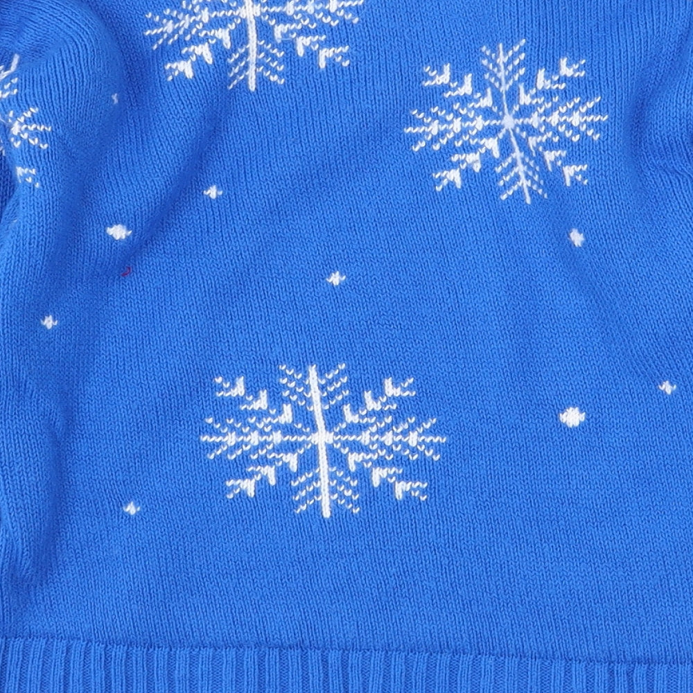 Stylo Boys Blue Round Neck Acrylic Pullover Jumper Size 7-8 Years Pullover - Frozen, Disney