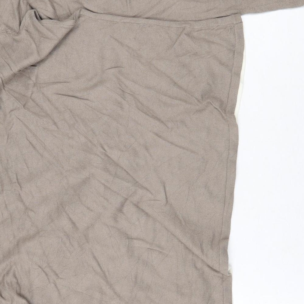 NEXT Womens Beige Viscose Basic T-Shirt Size 20 V-Neck - Knot Front