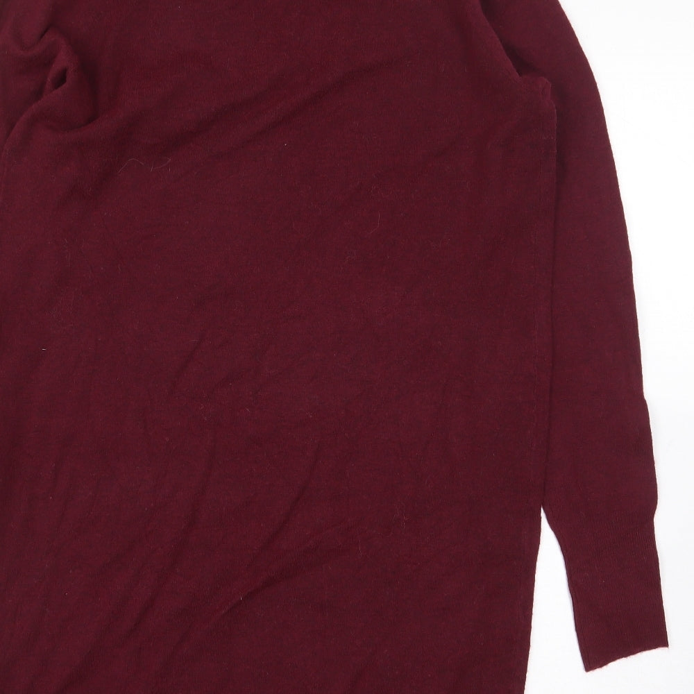 Primark Womens Red Polyester Jumper Dress Size XS Mock Neck Pullover