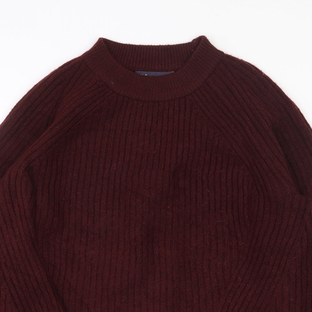 Marks and Spencer Mens Red Mock Neck Acrylic Pullover Jumper Size M