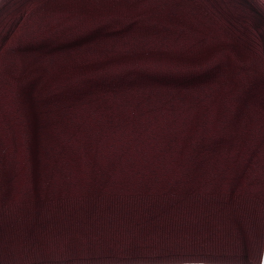 Marks and Spencer Mens Red Mock Neck Acrylic Pullover Jumper Size M