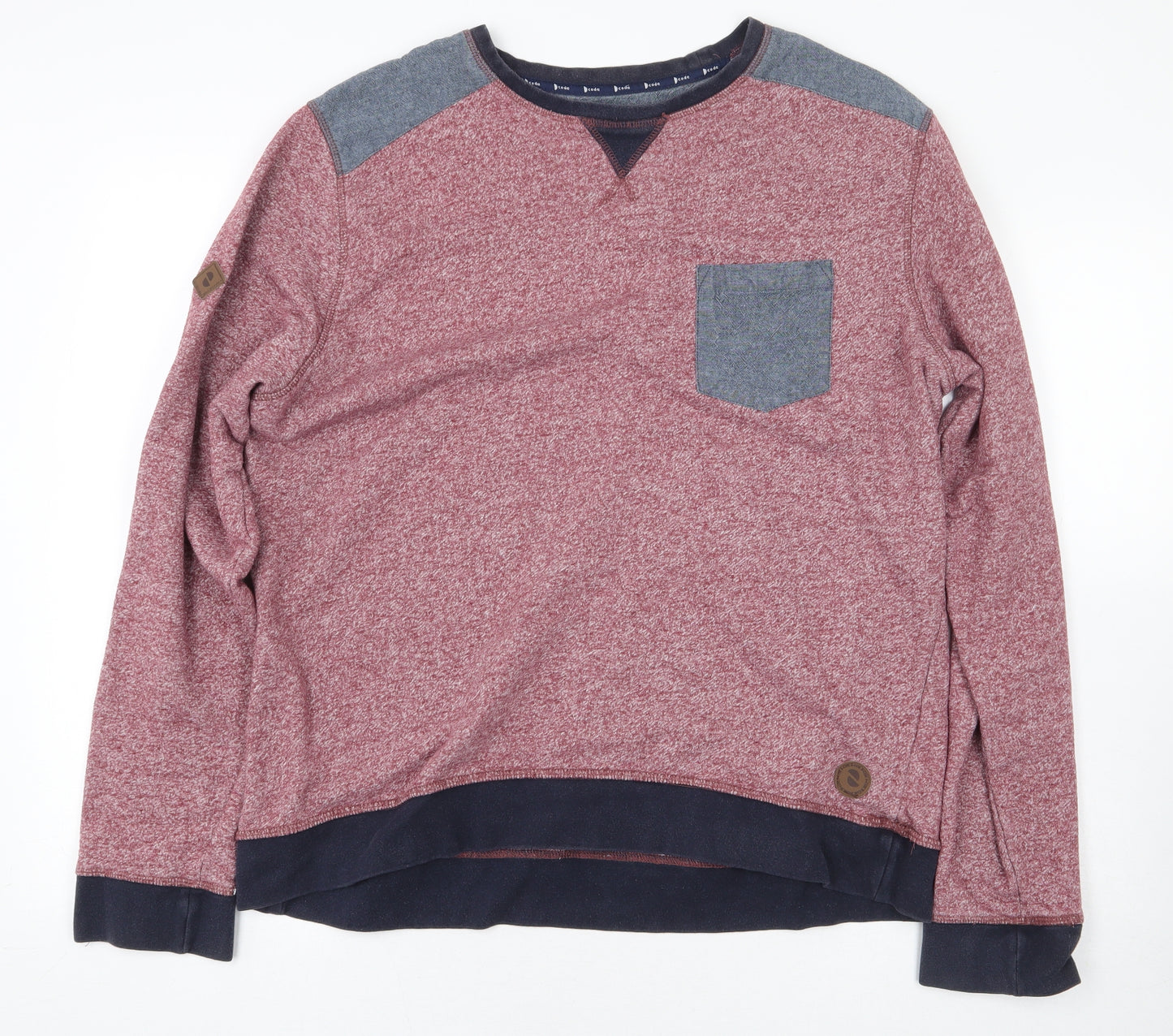 Code Mens Red Polyester Pullover Sweatshirt Size XL