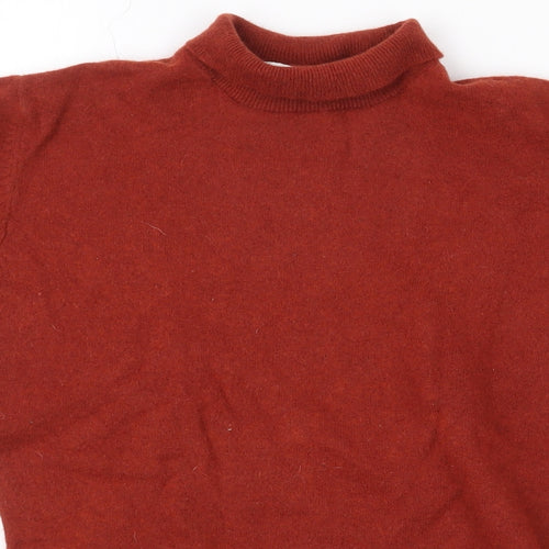 Dorothy Perkins Womens Orange Wool Basic T-Shirt Size 12 Roll Neck