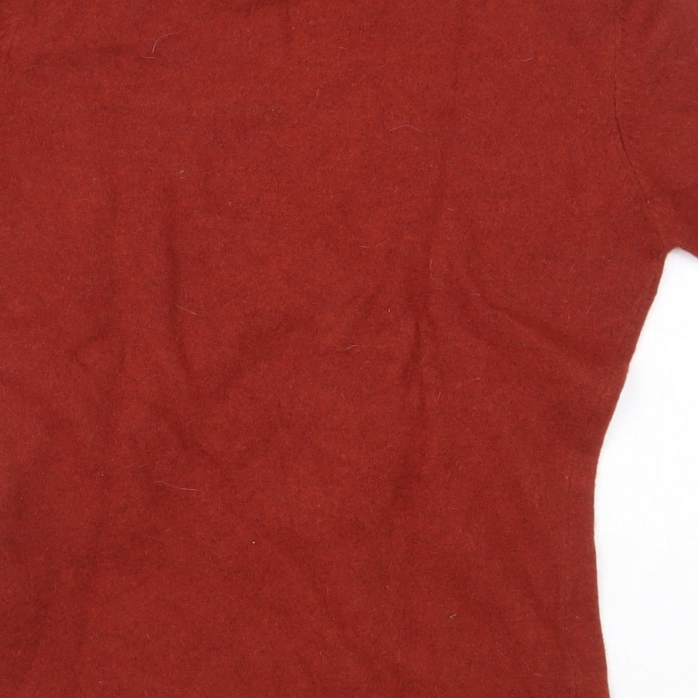 Dorothy Perkins Womens Orange Wool Basic T-Shirt Size 12 Roll Neck