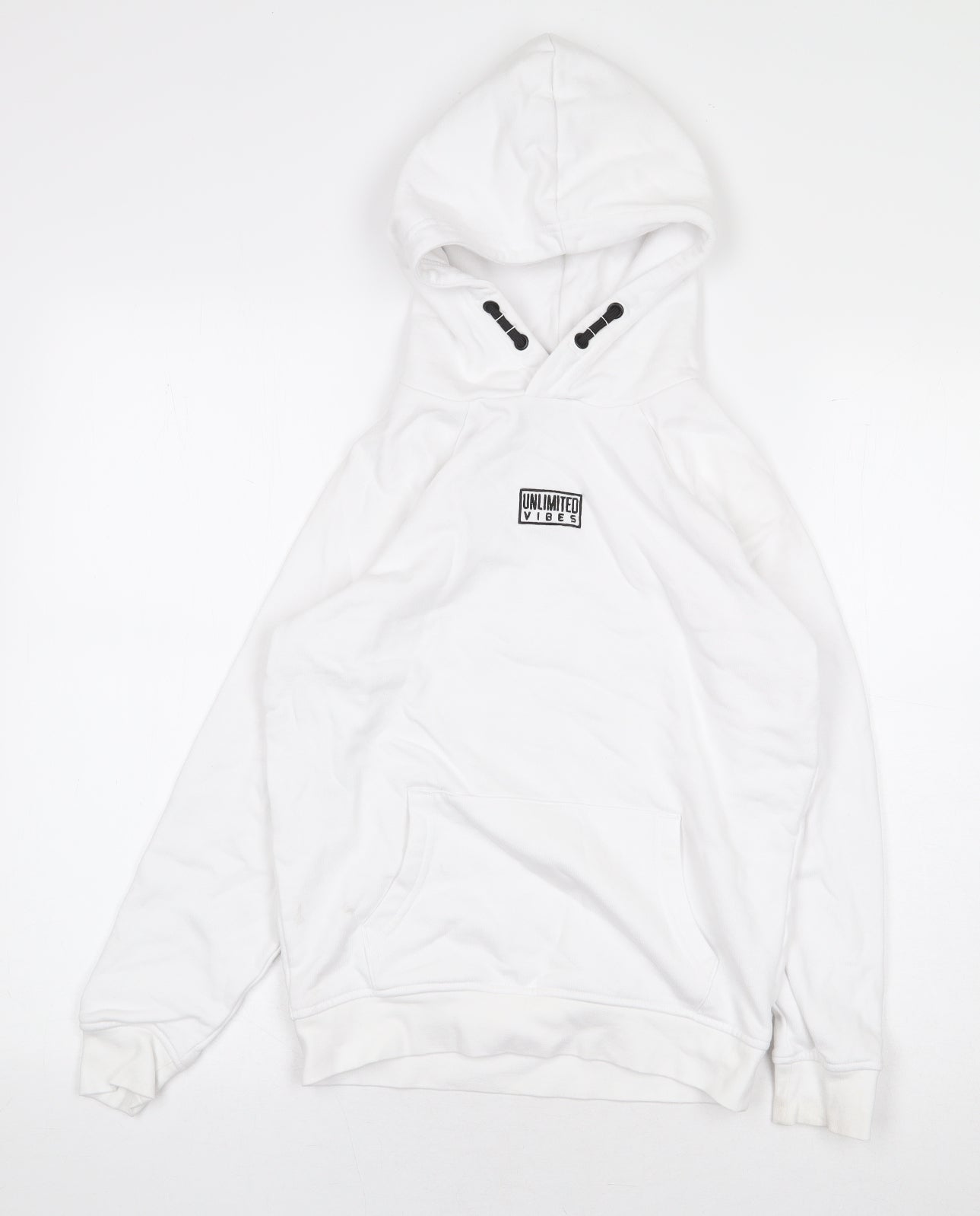 George Girls White Cotton Pullover Hoodie Size 8-9 Years Pullover