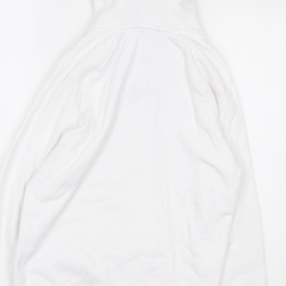 George Girls White Cotton Pullover Hoodie Size 8-9 Years Pullover