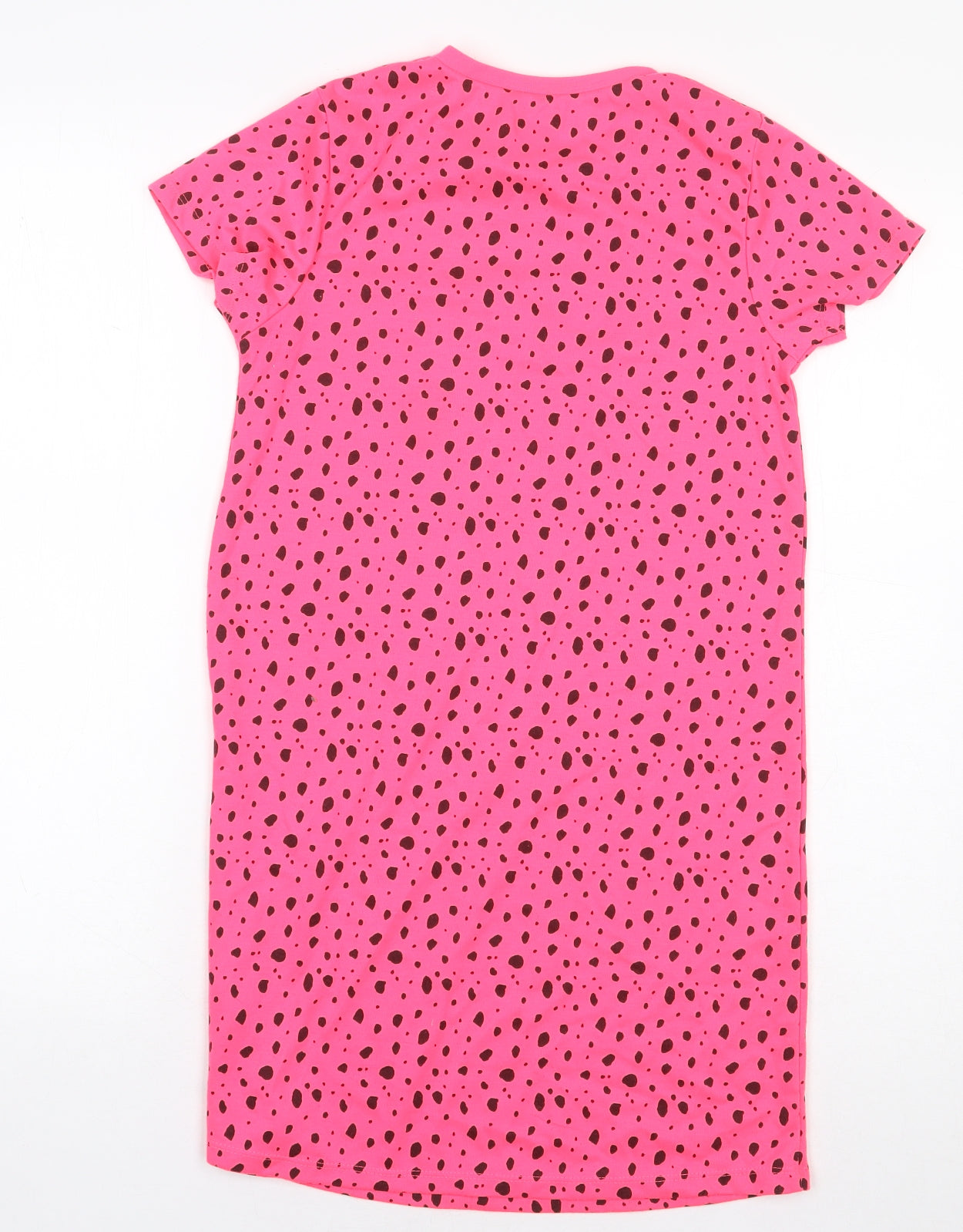 George Girls Pink Geometric Polyester T-Shirt Dress Size 8-9 Years Round Neck Pullover - Heart