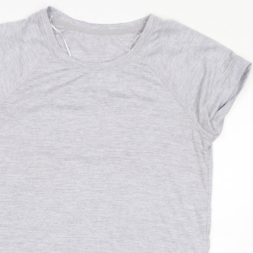 George Womens Grey Polyester Basic T-Shirt Size S Round Neck Pullover