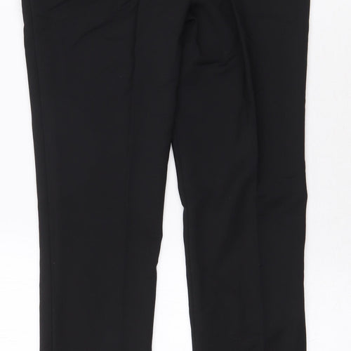 NEXT Womens Black Cotton Trousers Size 8 L29 in Regular Zip