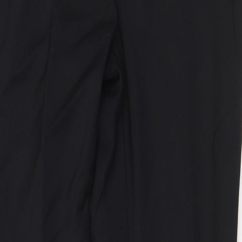 NEXT Womens Black Cotton Trousers Size 8 L29 in Regular Zip
