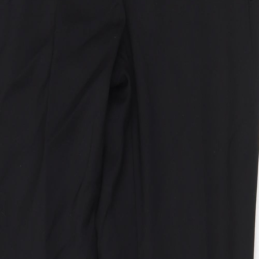 NEXT Womens Black Cotton Trousers Size 8 L29 in Regular Zip