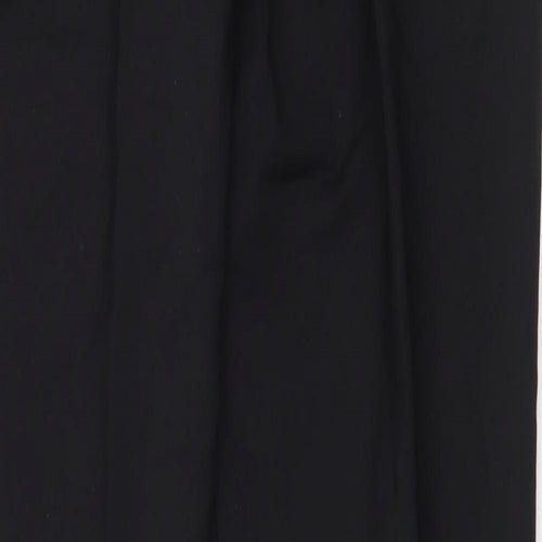 NEXT Womens Black Cotton Trousers Size 8 L29 in Regular Zip