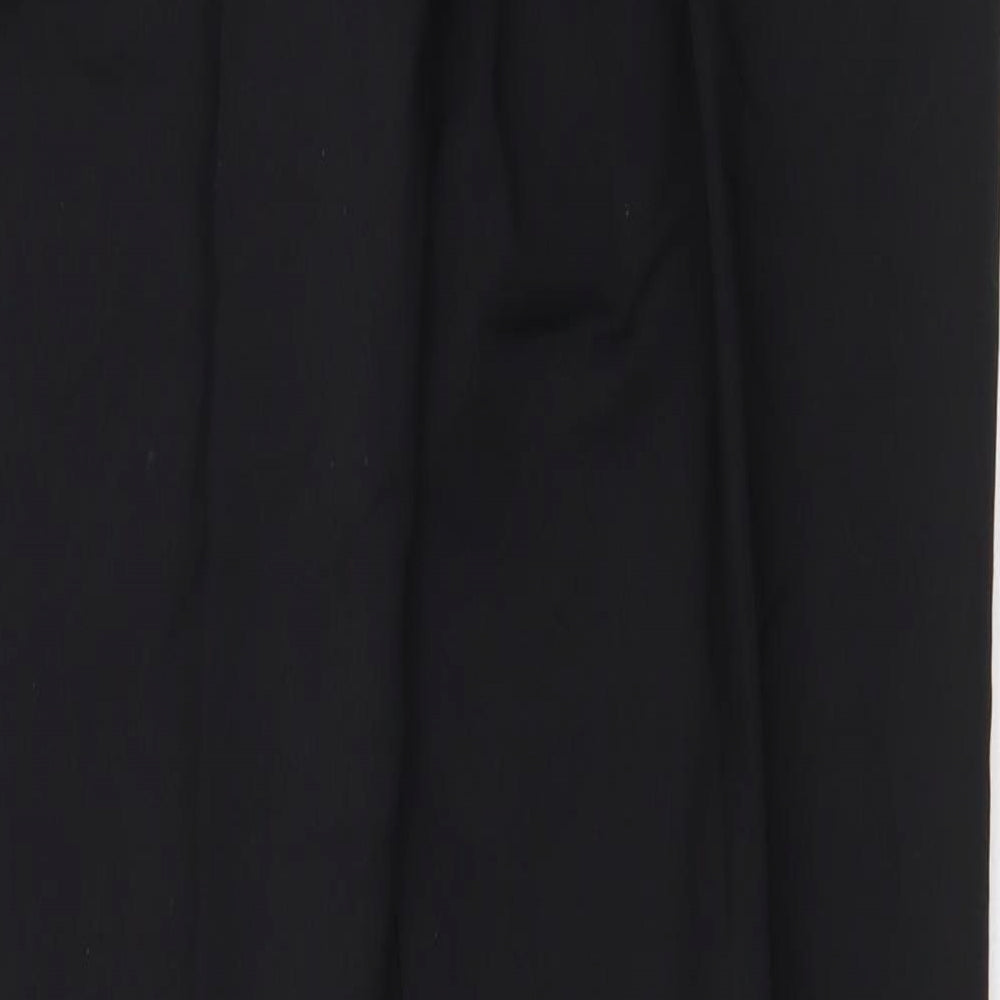 NEXT Womens Black Cotton Trousers Size 8 L29 in Regular Zip
