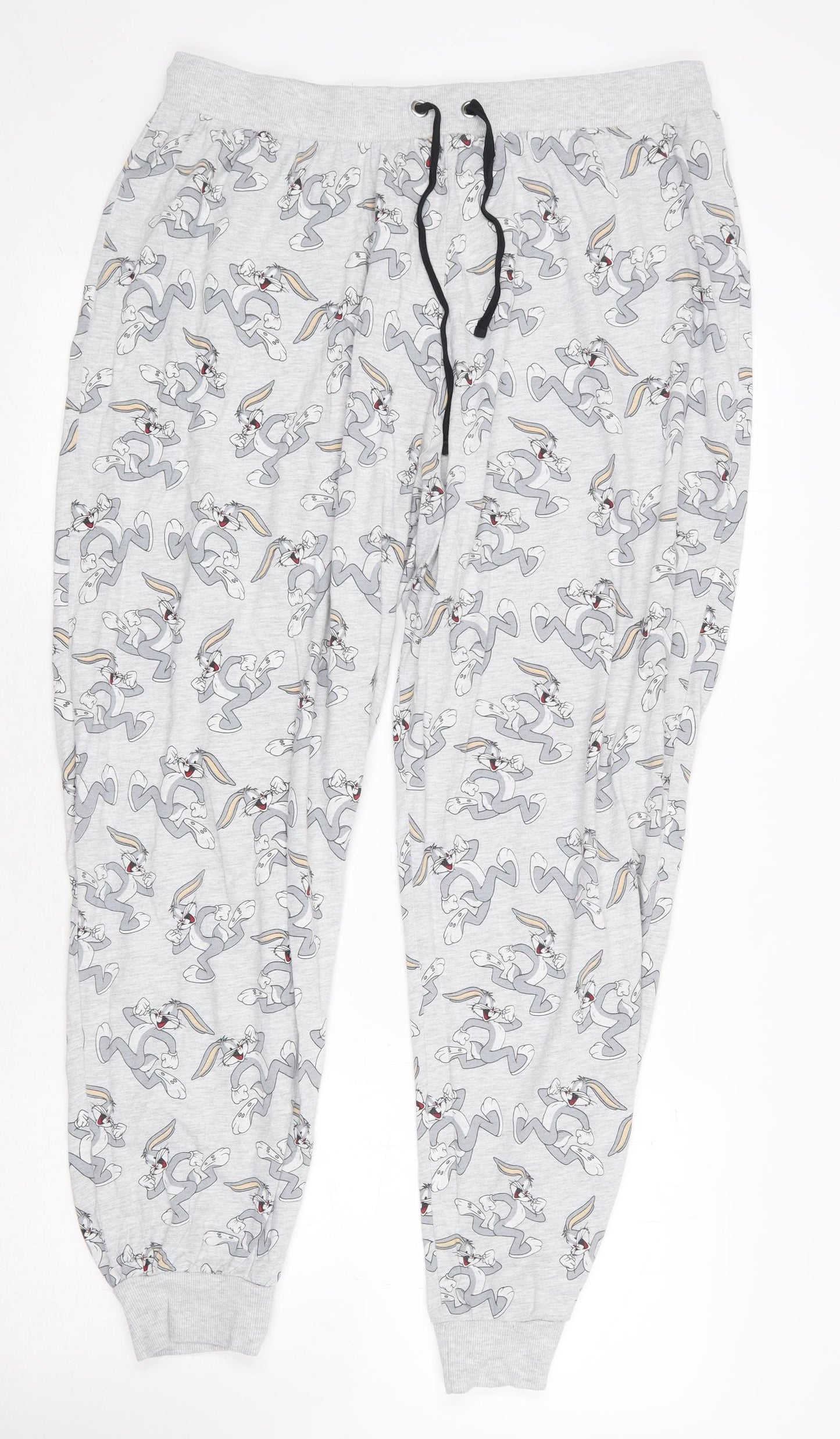 George Womens Grey Geometric Cotton Jogger Trousers Size XL L28 in Regular Tie - Bugs Bunny