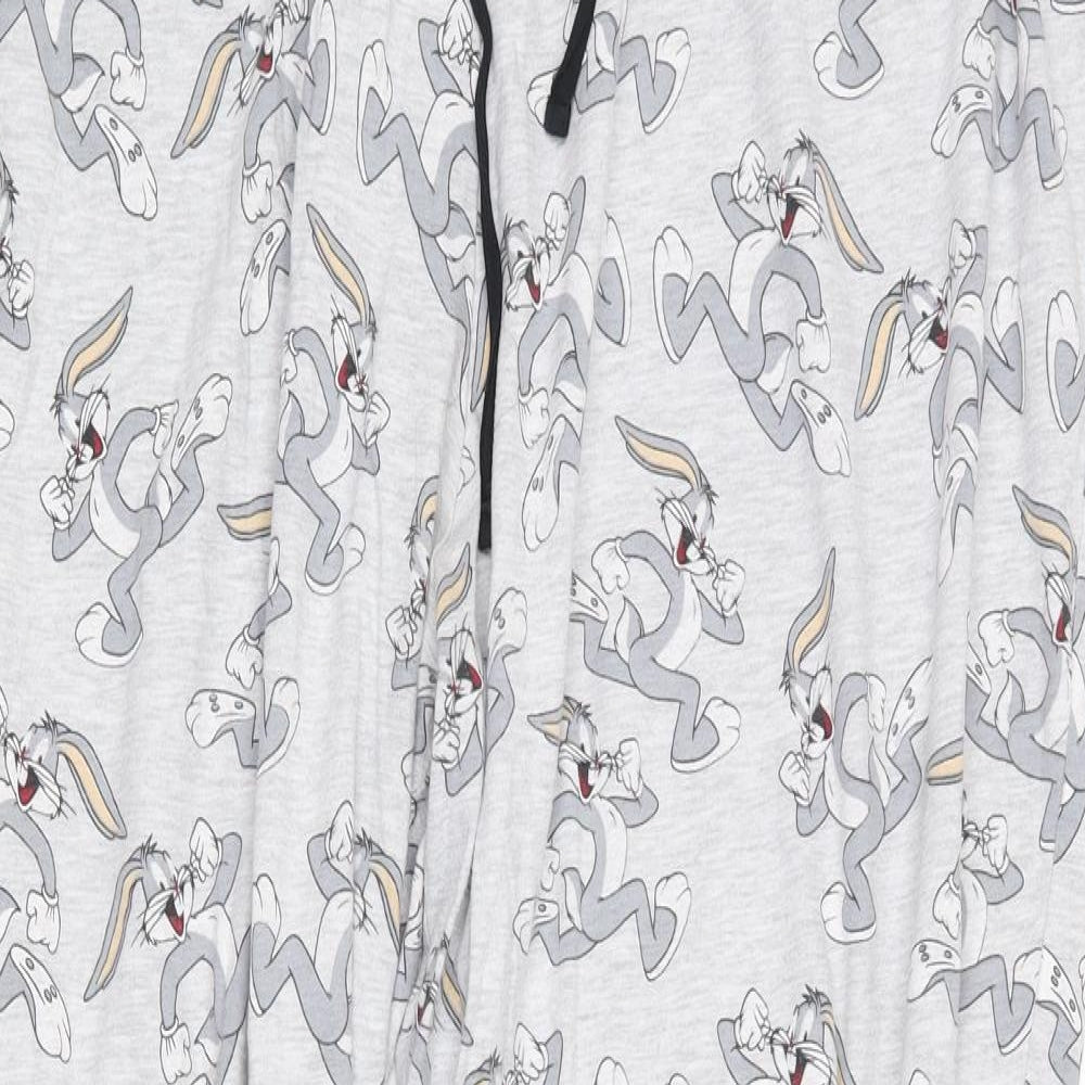 George Womens Grey Geometric Cotton Jogger Trousers Size XL L28 in Regular Tie - Bugs Bunny
