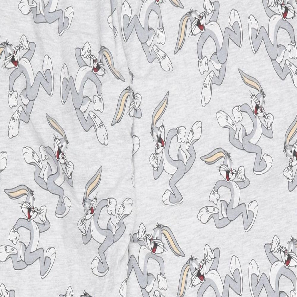 George Womens Grey Geometric Cotton Jogger Trousers Size XL L28 in Regular Tie - Bugs Bunny