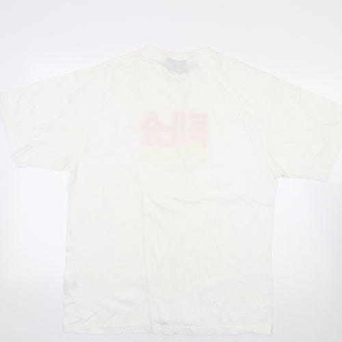 FILA Womens Beige 100% Cotton Basic T-Shirt Size M Round Neck
