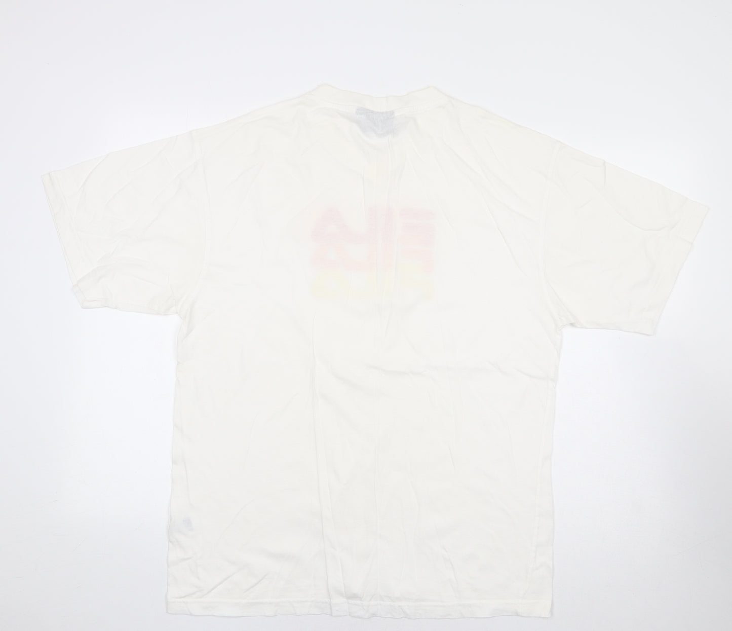 FILA Womens Beige 100% Cotton Basic T-Shirt Size M Round Neck