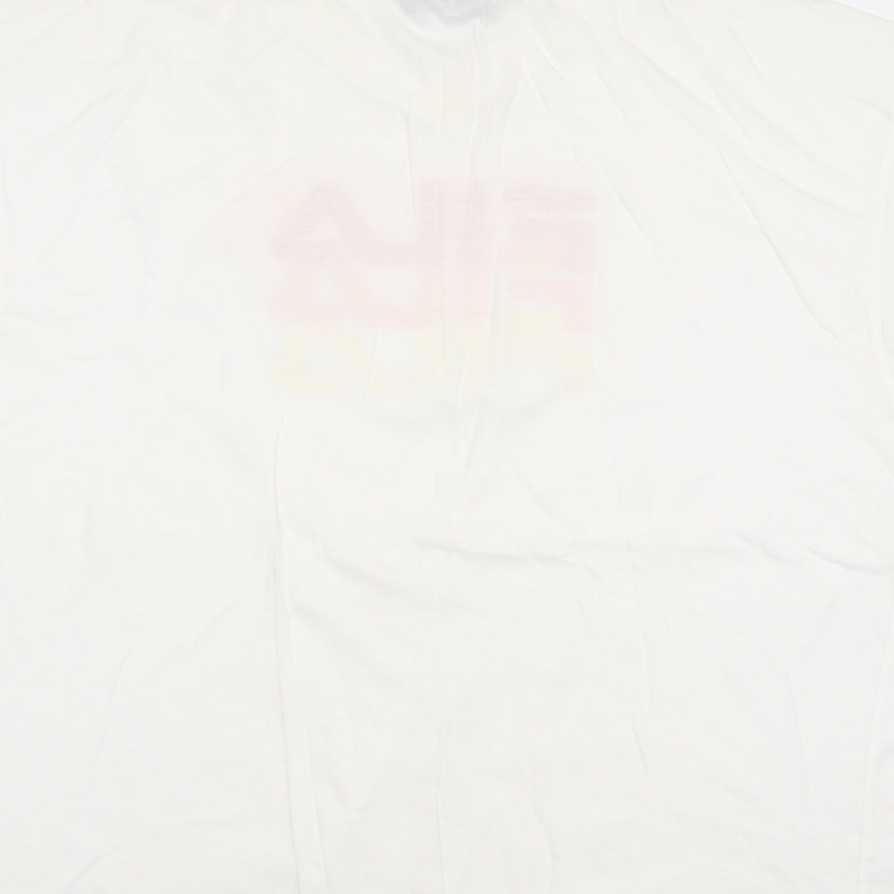 FILA Womens Beige 100% Cotton Basic T-Shirt Size M Round Neck