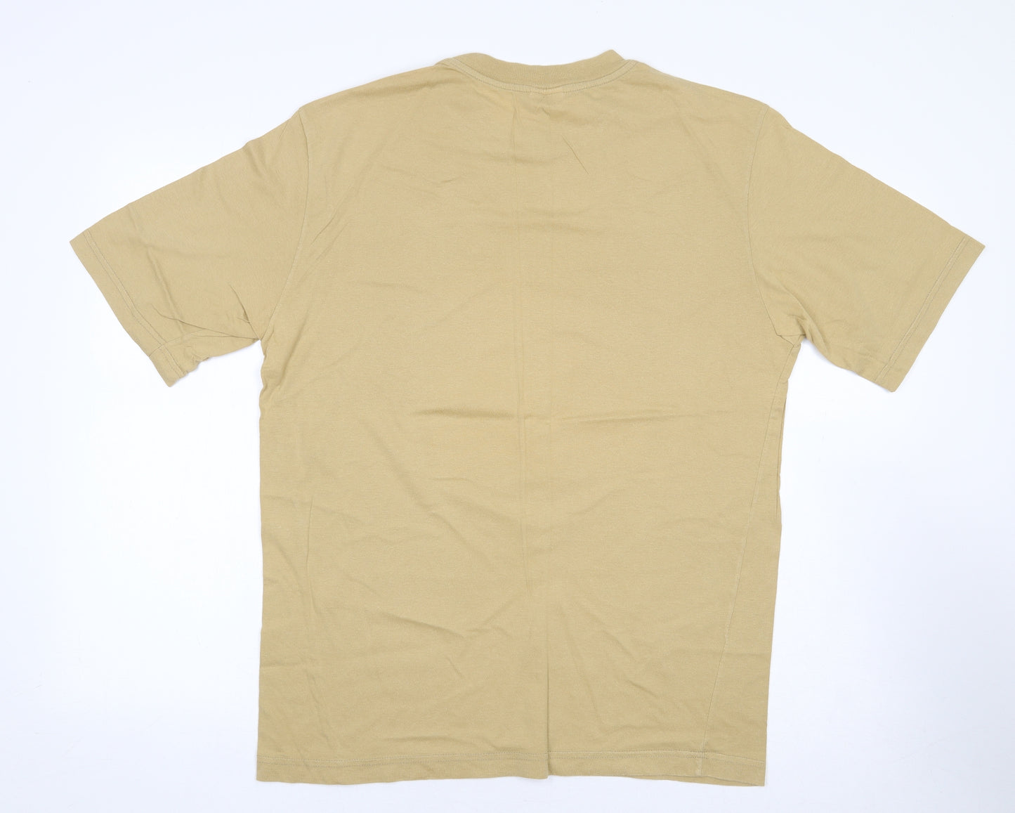 Speedo Mens Yellow Cotton T-Shirt Size L Round Neck