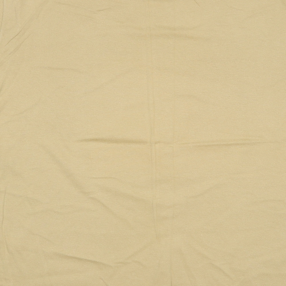 Speedo Mens Yellow Cotton T-Shirt Size L Round Neck