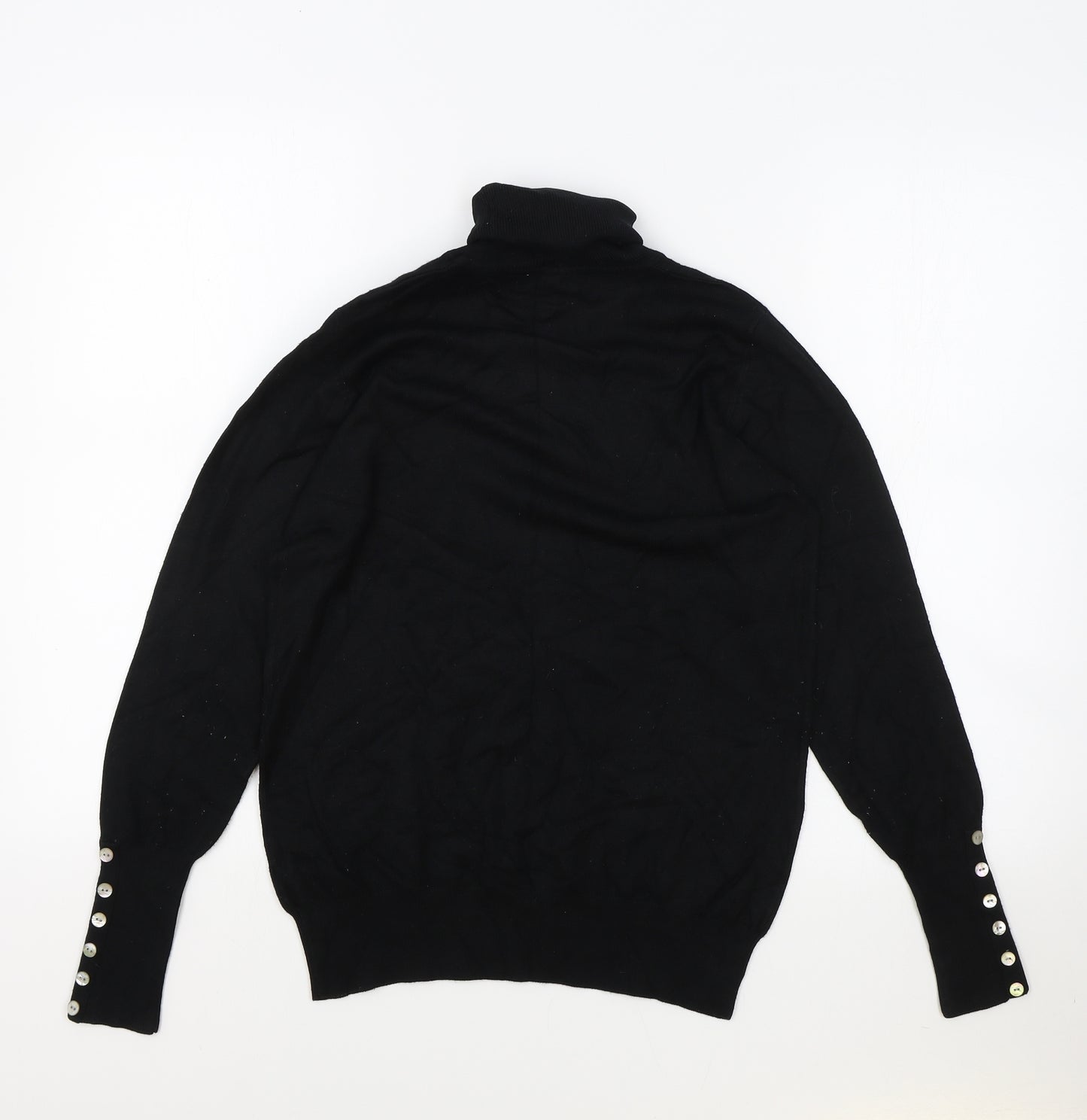 Papaya Womens Black Roll Neck Viscose Pullover Jumper Size 12