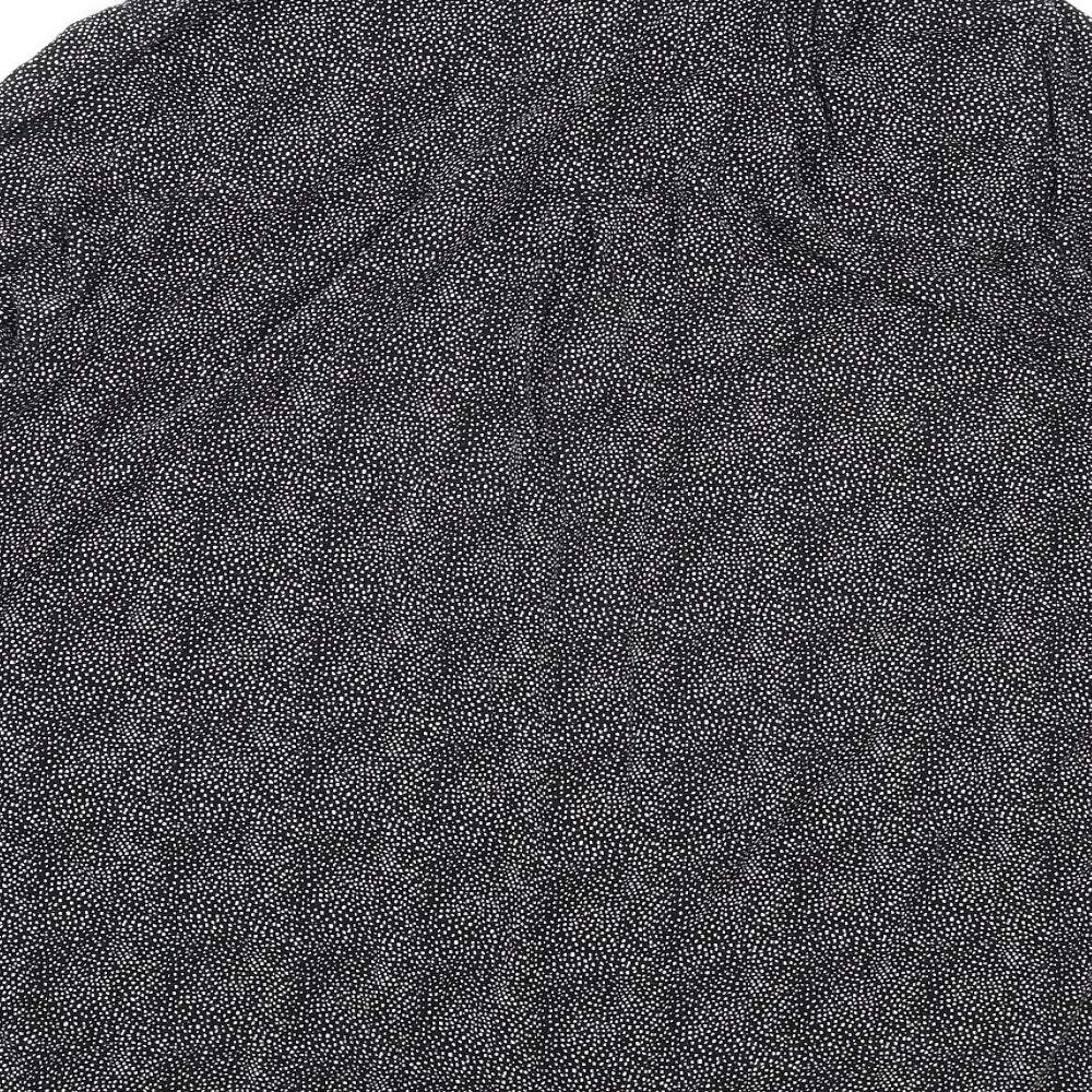 TU Womens Black Polka Dot Viscose Basic Button-Up Size 22 Collared