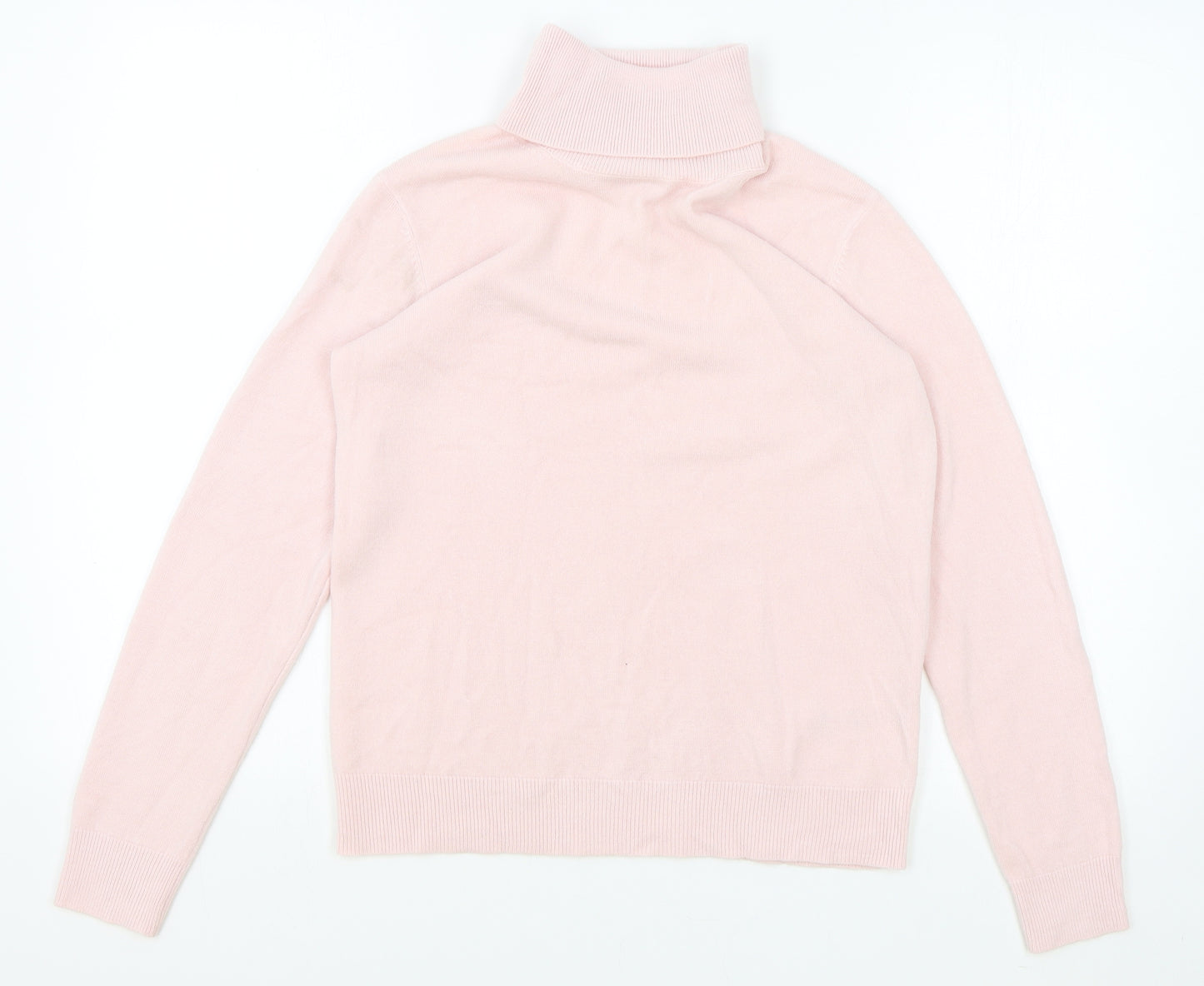 Marks and Spencer Womens Pink Roll Neck Acrylic Pullover Jumper Size 10