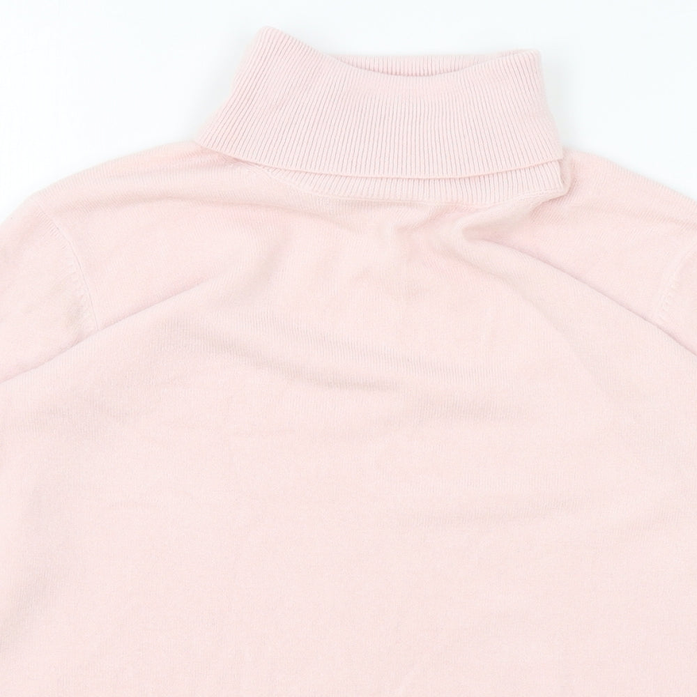 Marks and Spencer Womens Pink Roll Neck Acrylic Pullover Jumper Size 10