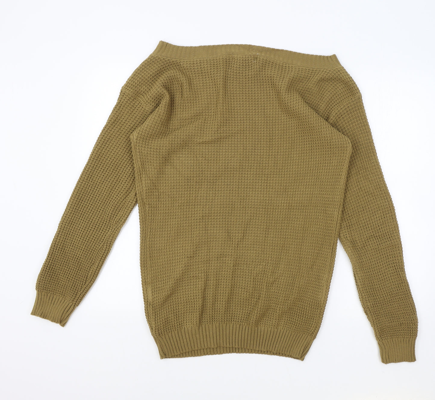 Be Jealous Womens Brown Boat Neck Acrylic Pullover Jumper Size M